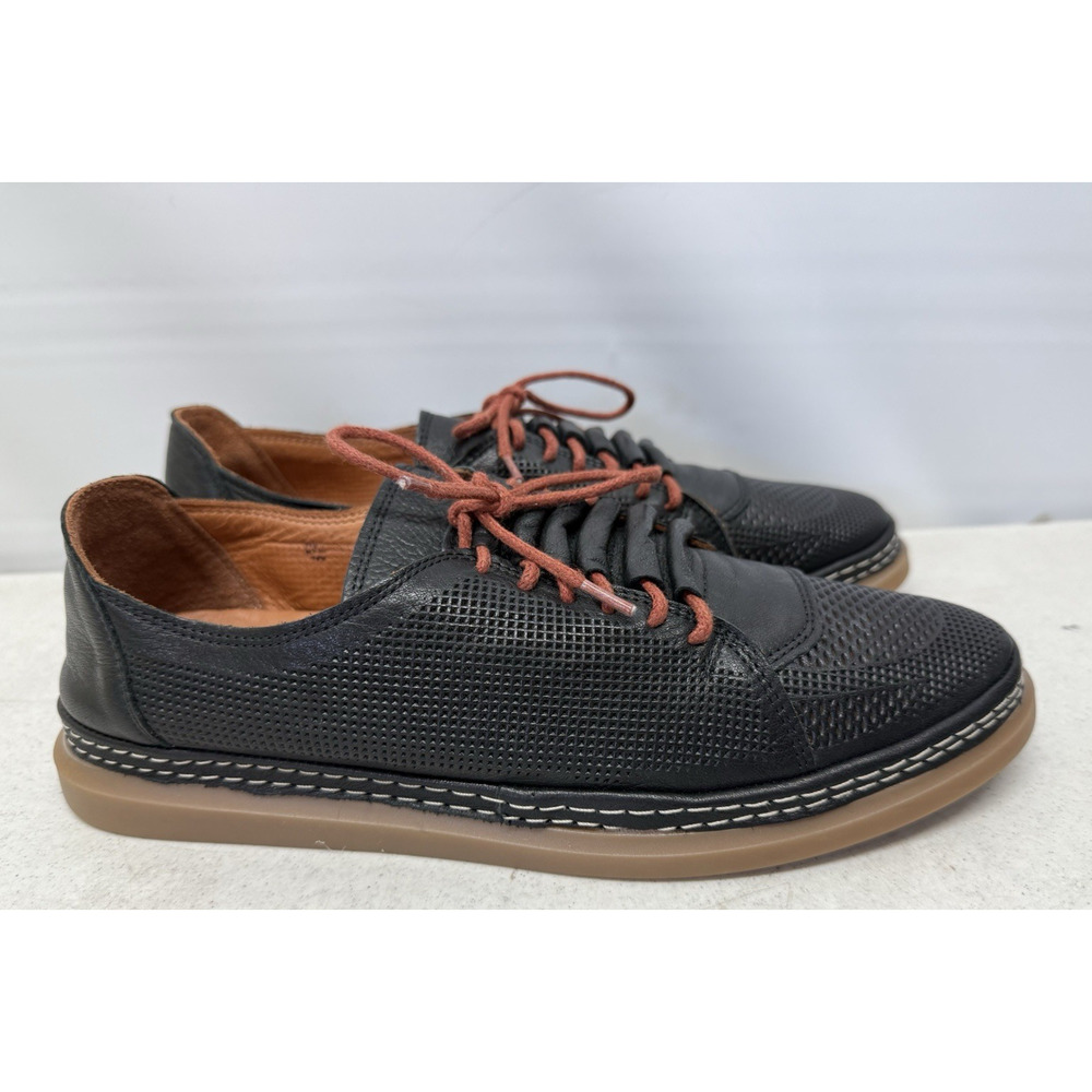 COOLS 21 Women's Oscar Hidden Lace Perforated Leather Sneakers Black 41 /10